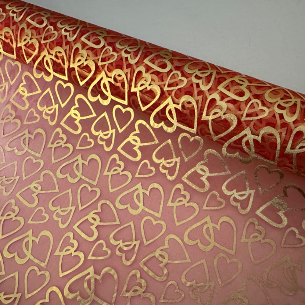 Valentine's Day Foil Red Tulle for Crafts Decor 10 Yards